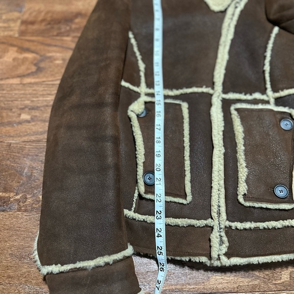 Theory Leather Sherpa Coat Medium - Picture 9 of 9